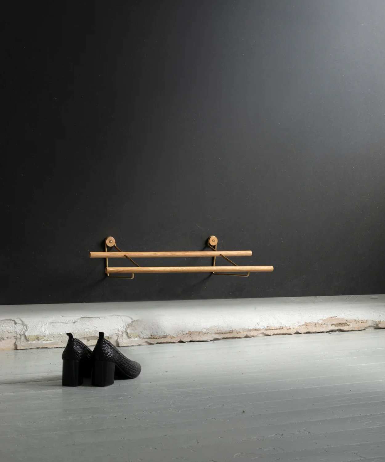 Shoe Rack - Oak & Black Steel - WeDoWood