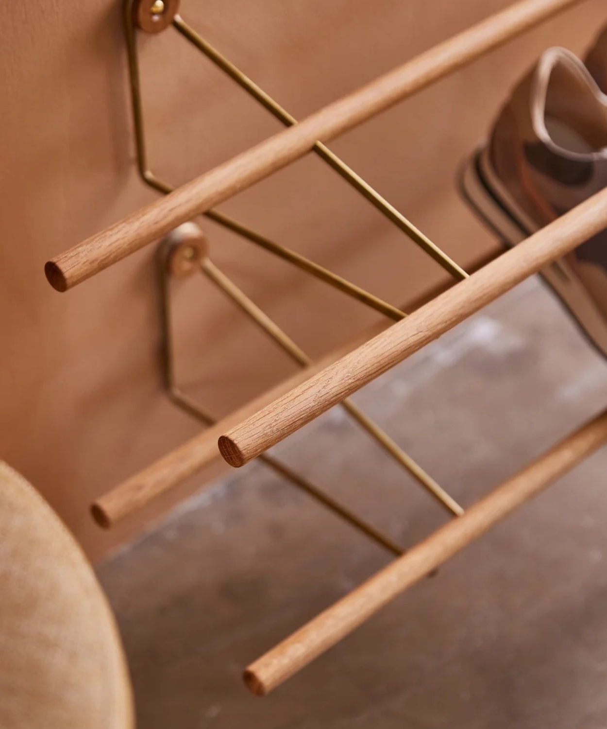 Shoe Rack - Oak & Brass - WeDoWood
