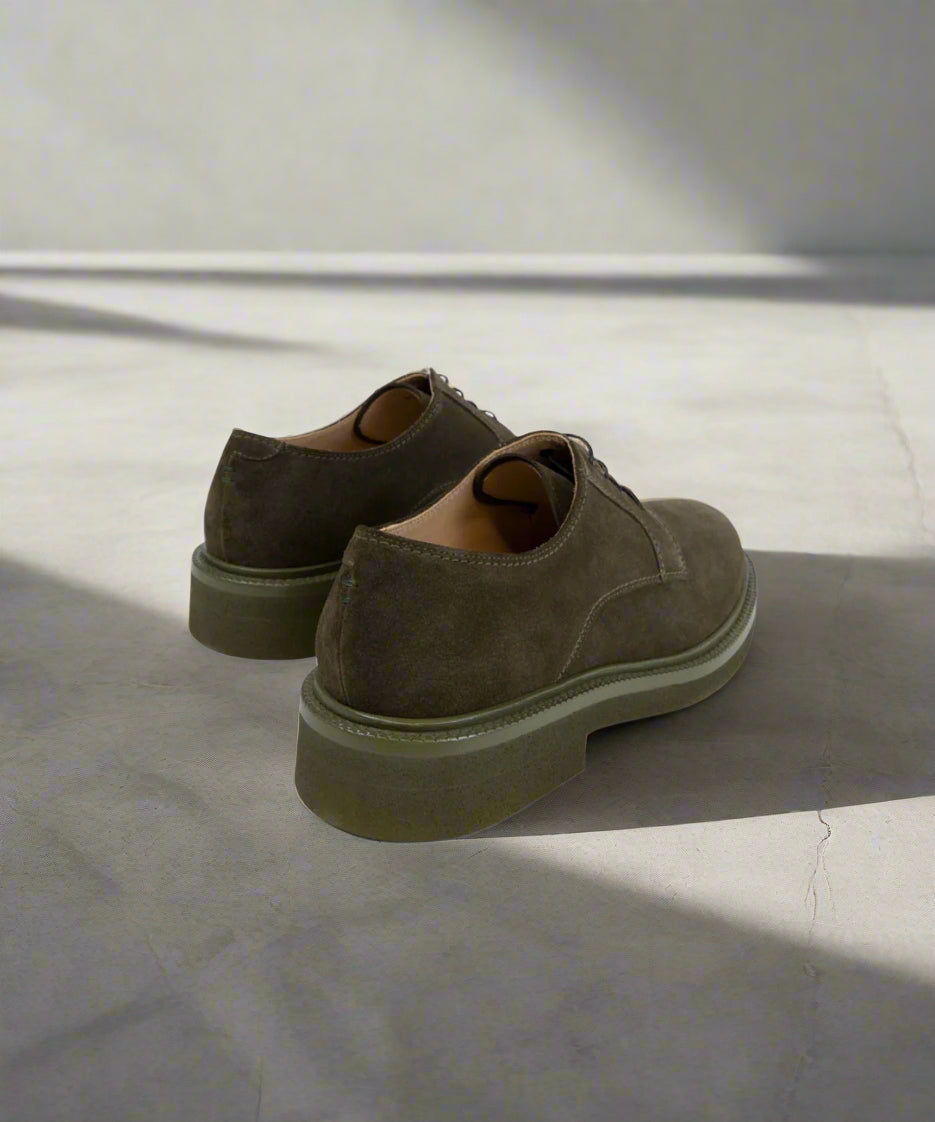 Bond Blox Derby Suede Shoe 241 | Dark Khaki