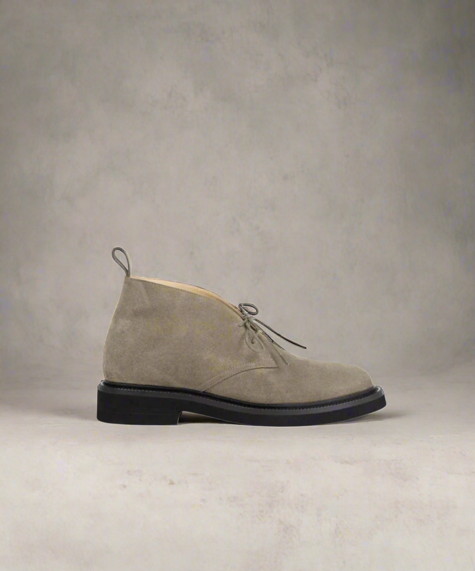 Gray Royal RepubliQ suede shoe on a gray background