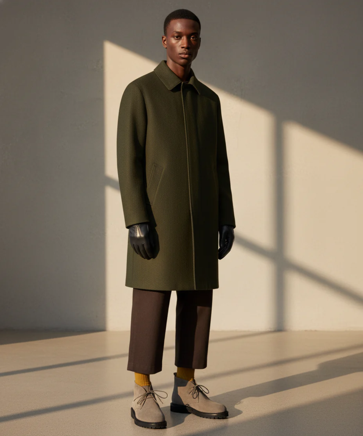 Ground Shearling Gloves Touch Men | Black