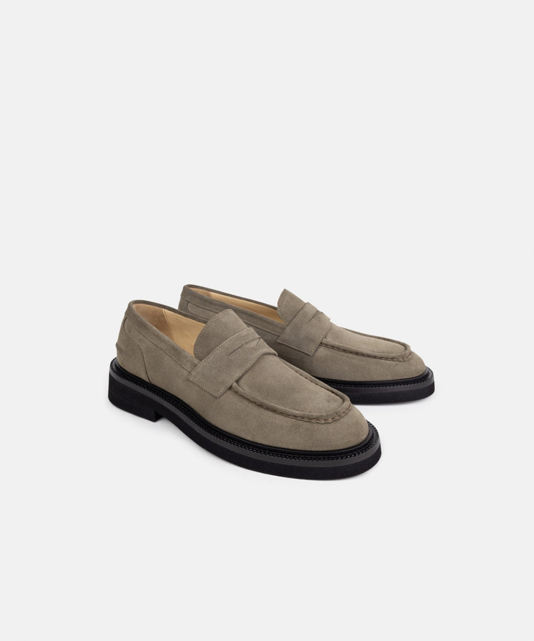 Bond Blox Suede Loafer | Dark Khaki / Anthracite