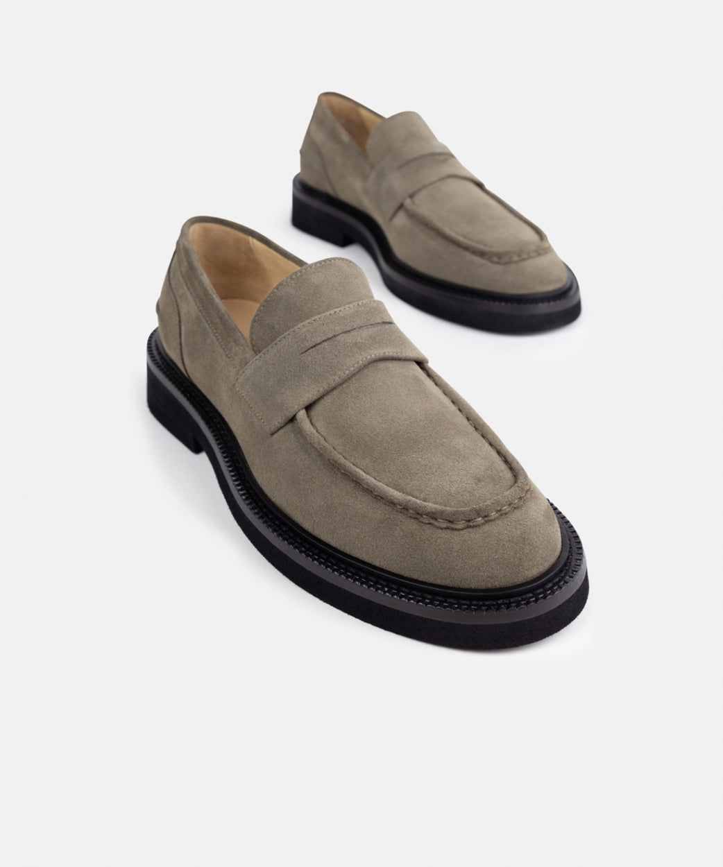 Bond Blox Suede Loafer | Dark Khaki / Anthracite