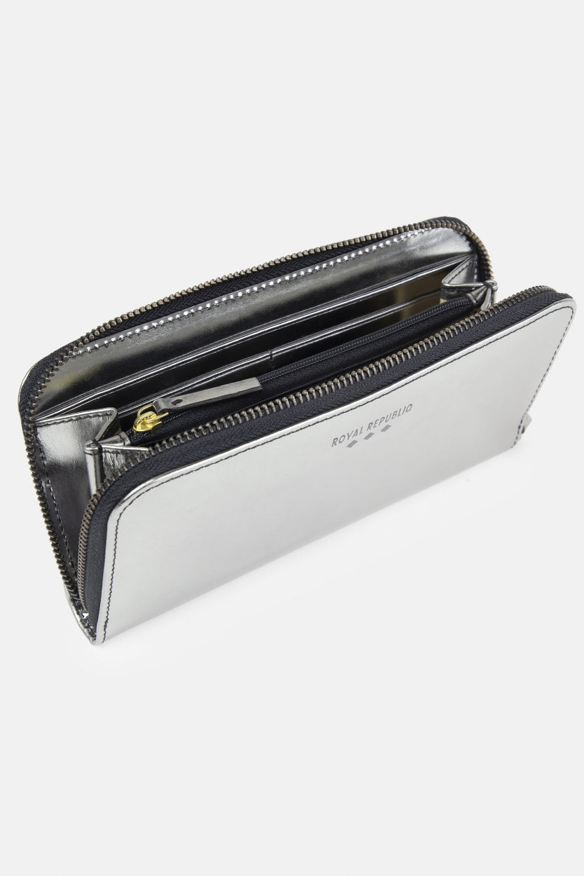 Funqi Mirror Wallet | Shiny Gun metal