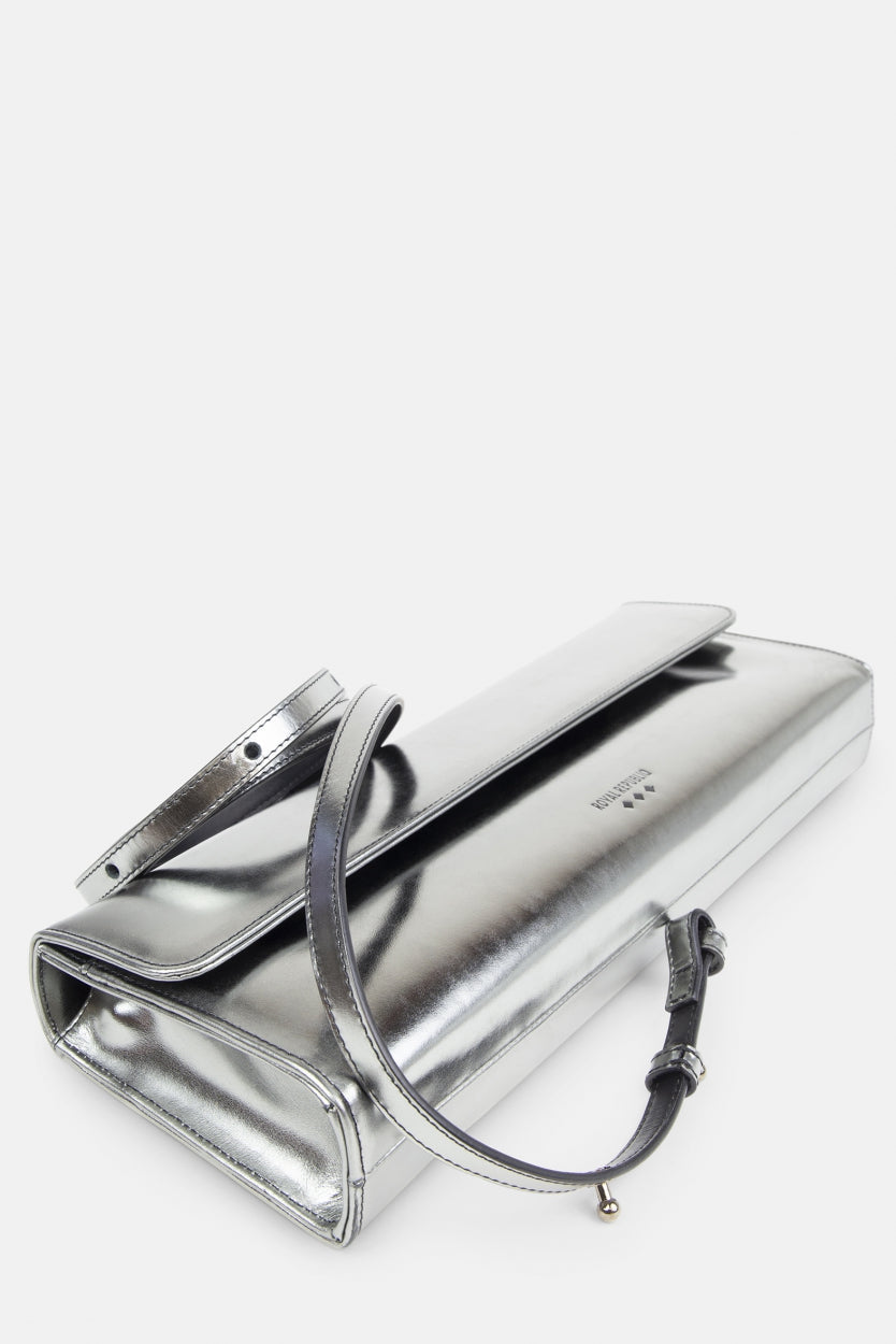 Funqi Mirror Crossbody Bag | Shiny Gun metal