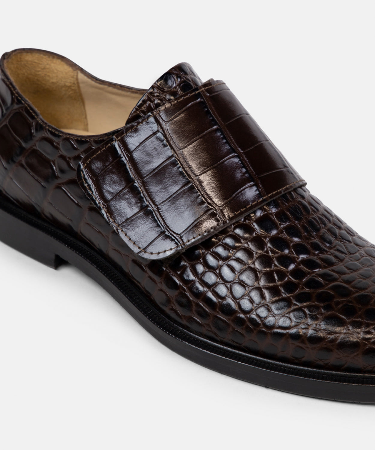 Poise Hybrid Derby Croc 245 | Dark Brown