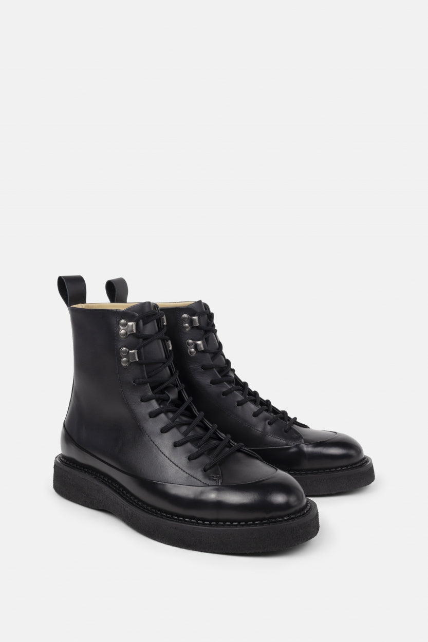 Tediq Crepe Lace Up Boot - Men | Black