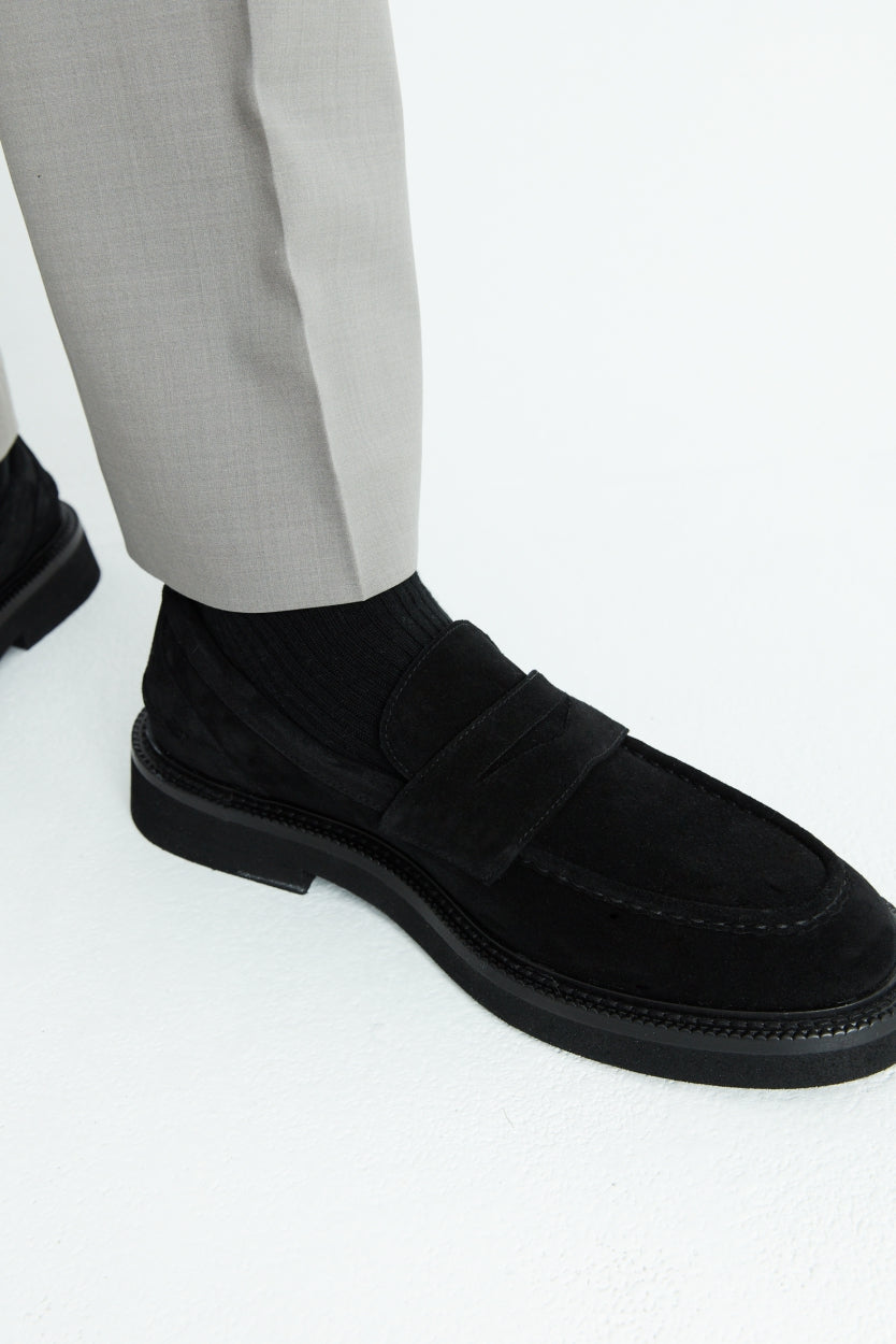 Bond Blox Suede Loafer | Black