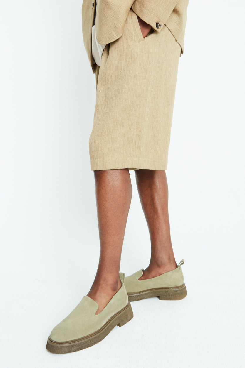 Bond Blox Suede Minimal Loafer | Green