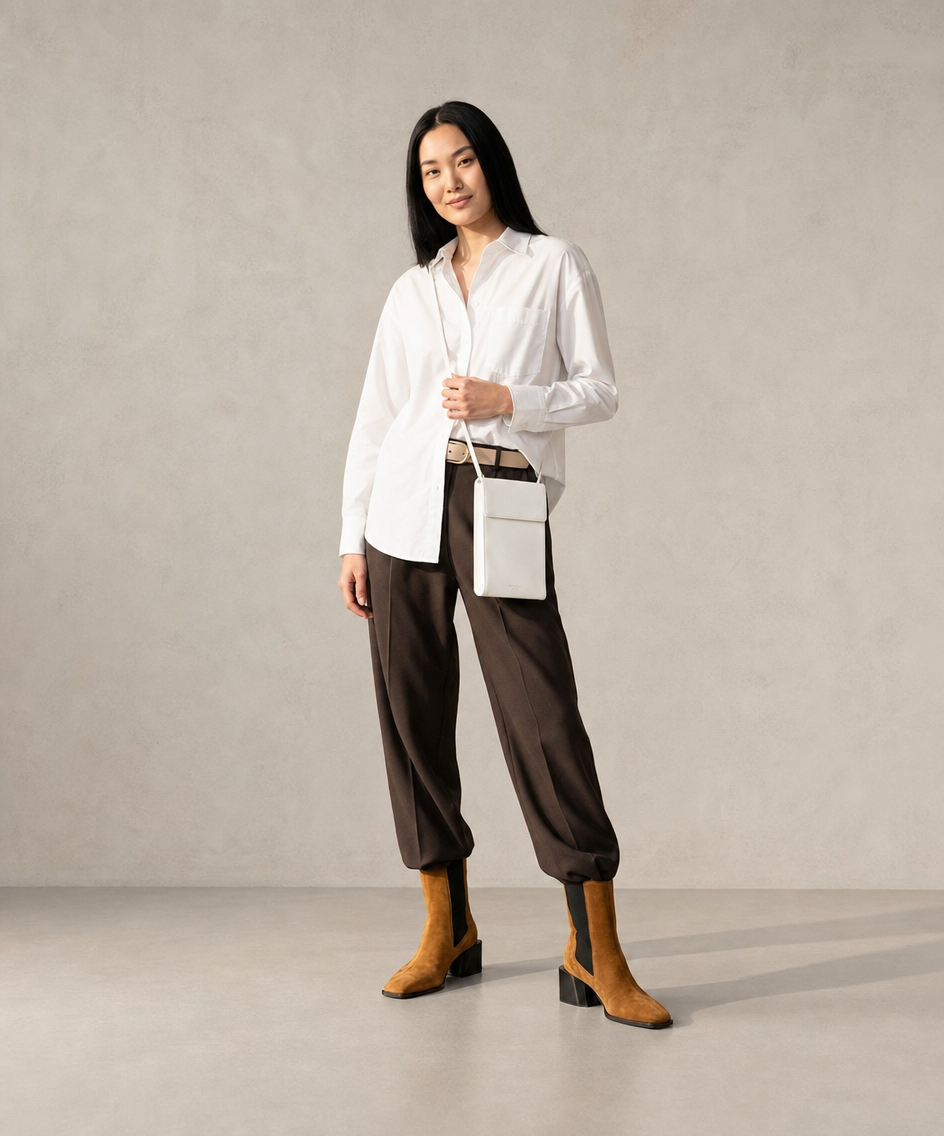 Funqi Crossbody Vertical Bag | Off White