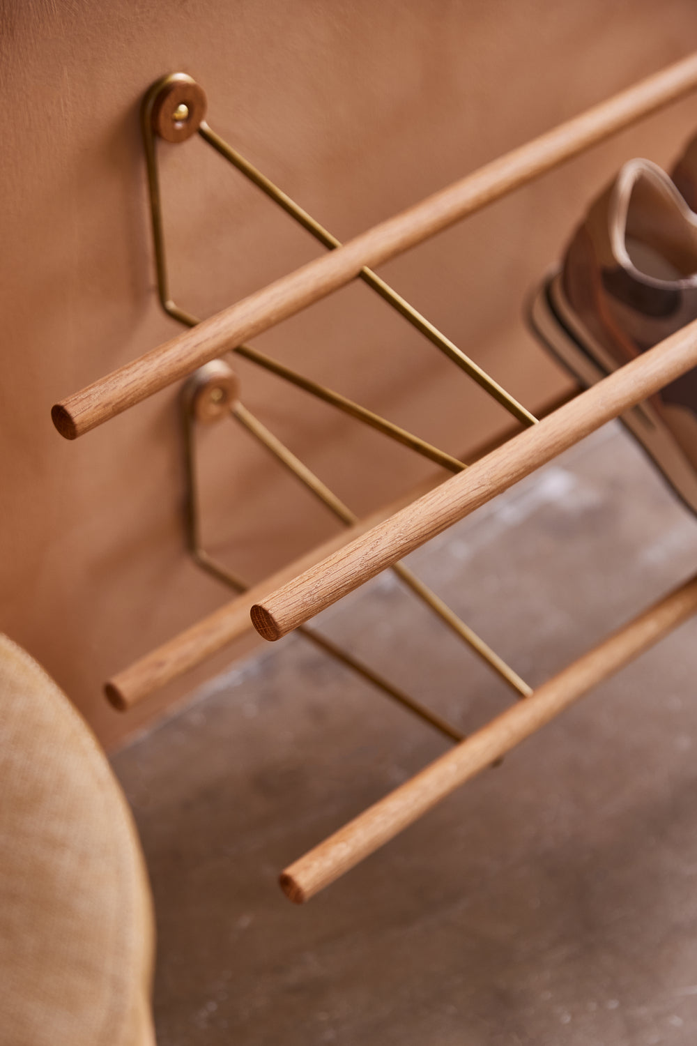 Shoe Rack - Oak & Brass - WeDoWood